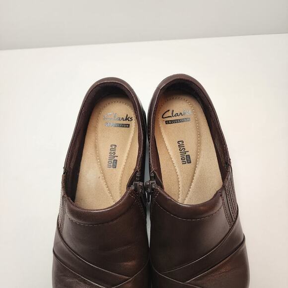 Clarks Wedge Slip On Mules Brown Women's SZ 7.5 - Picture 7 of 10